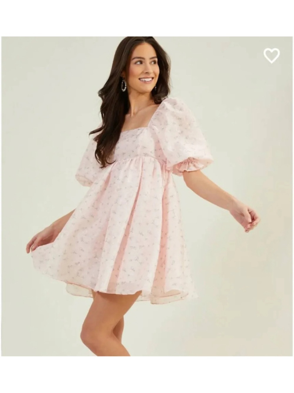 Altar'd State Stephanie Floral Babydoll Mini Dress Cottagecore Coquette Small